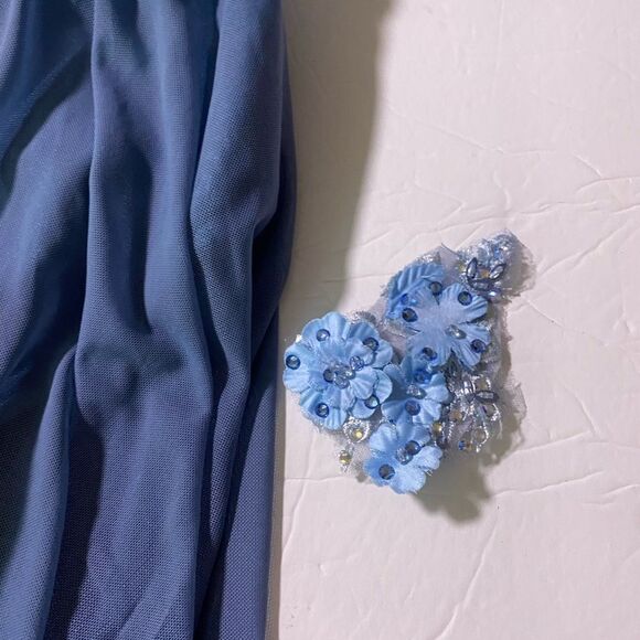 Glamour solo dance costume blue 2 piece lyrical skirt crop top MA-Medium adult - Picture 11 of 15